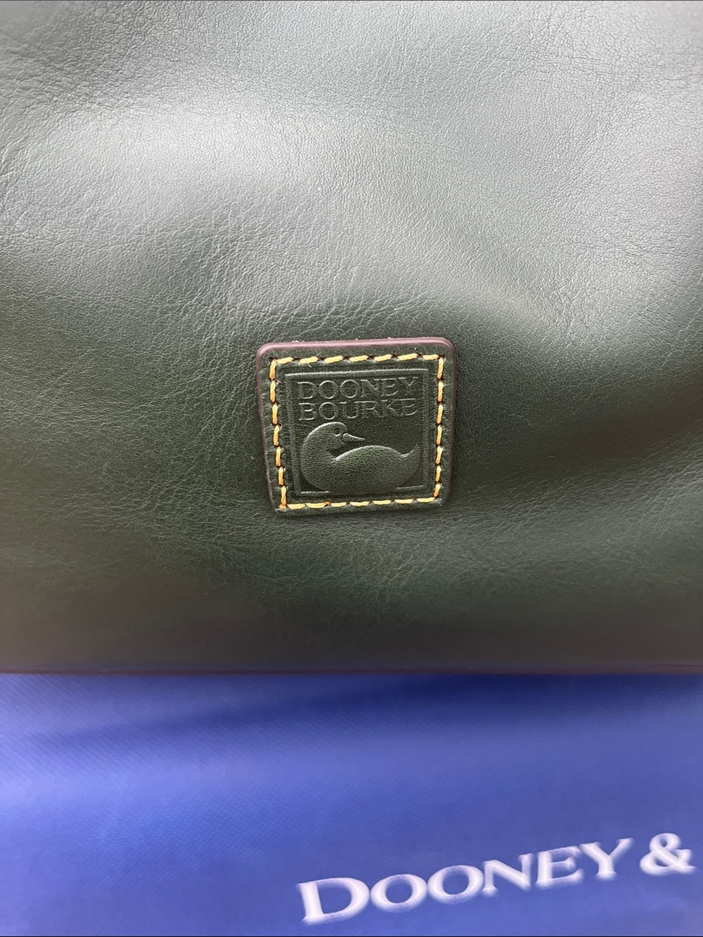Dooney & Bourke Hunter Green Leather Satchel - Picture 2 of 12